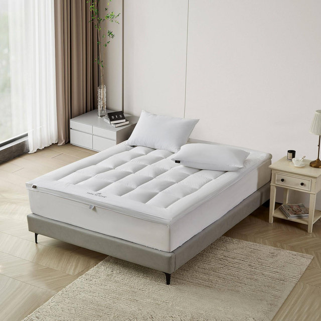 Farm To Home Queen 100% Organic Cotton Down Alternative 2" Gusseted Mattress Topper