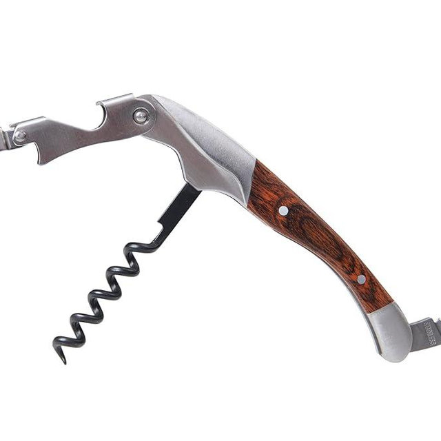 Sumnhay Elegant Premium Wood Handle Wine Opener –3-in-1 Ergonomic Waiters Corkscrew with Effortless Design for Smooth Cork Removal