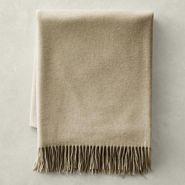 Solid Cashmere Throw, 50" X 65", Oatmeal