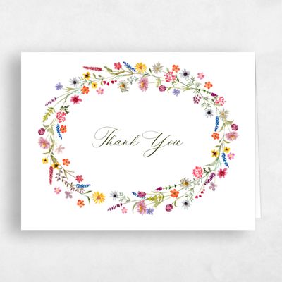 White Boho Wedding Thank You - Lino Landscape
