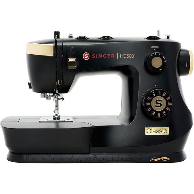 SINGER Heavy Duty 500 Classic Sewing Machine with Accessory Kit | Strong Motor with Enhanced Piercing Power, 32 Built-In Stitches, Full Metal frame, 1-step Buttonhole & LED Light