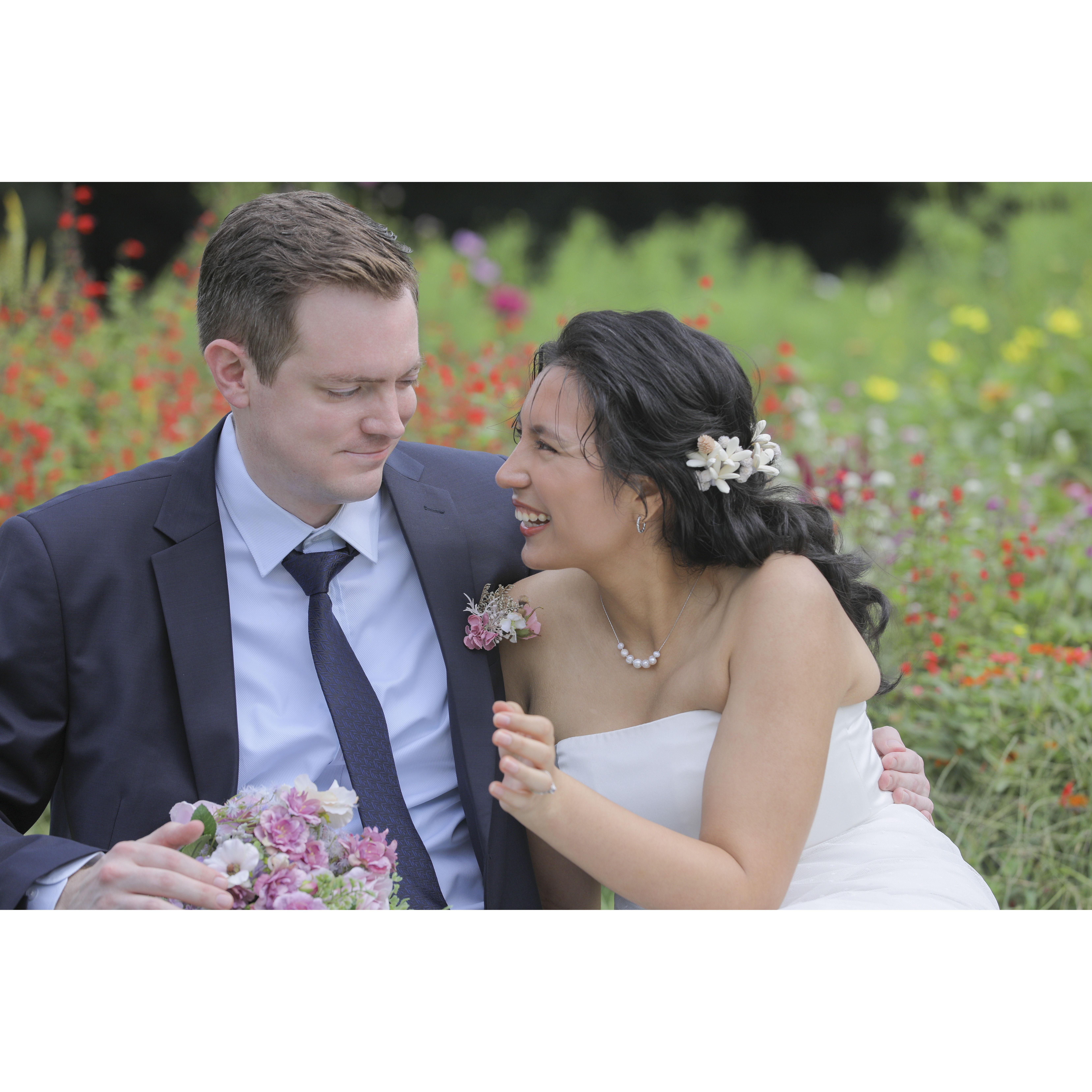 Audrey probably told Patrick an atrocious pun before this photo was taken.