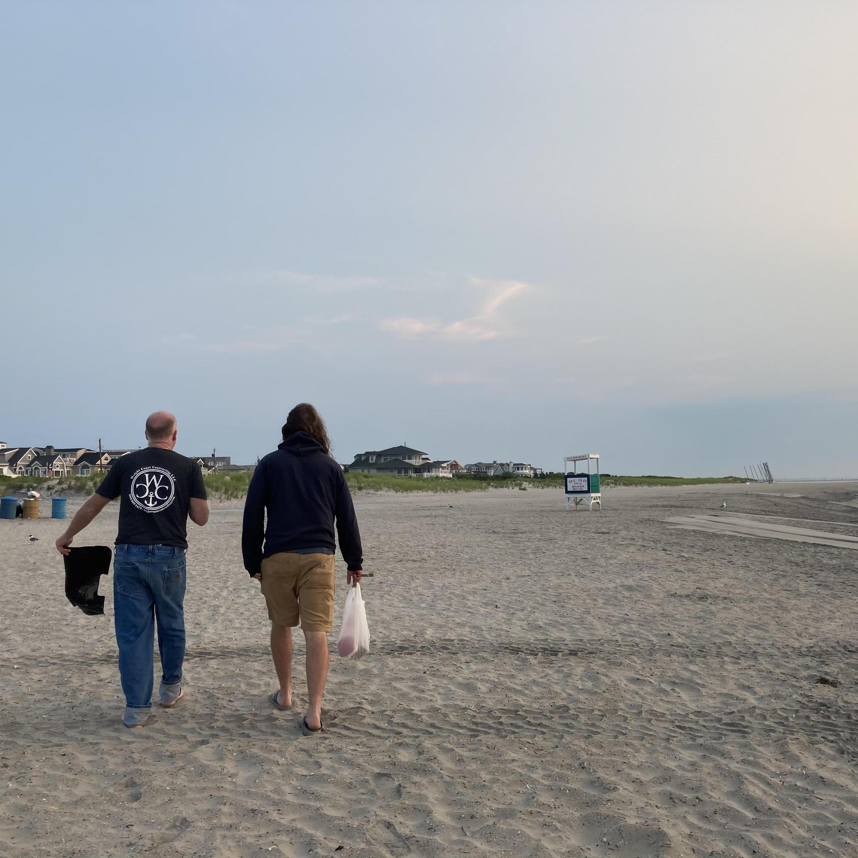 Sunrise on the beach. Tim brought snacks. <3