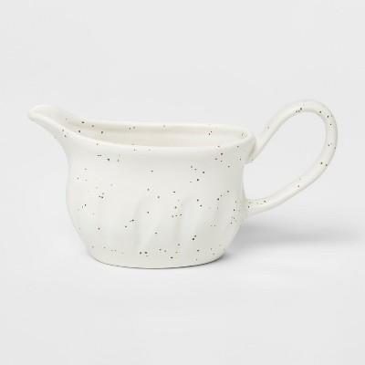 17.4oz Stoneware Gravy Boat White/Brown - Threshold™
