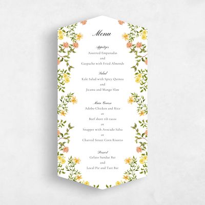 Orange Diamond Wedding Menu - Villagio