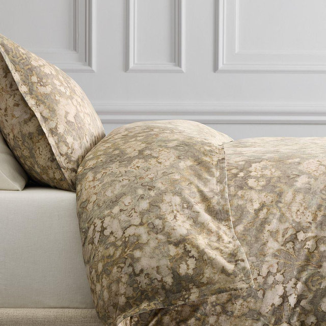 Abstract Hydrangea Duvet, King/Cal. King, Vetiver Green