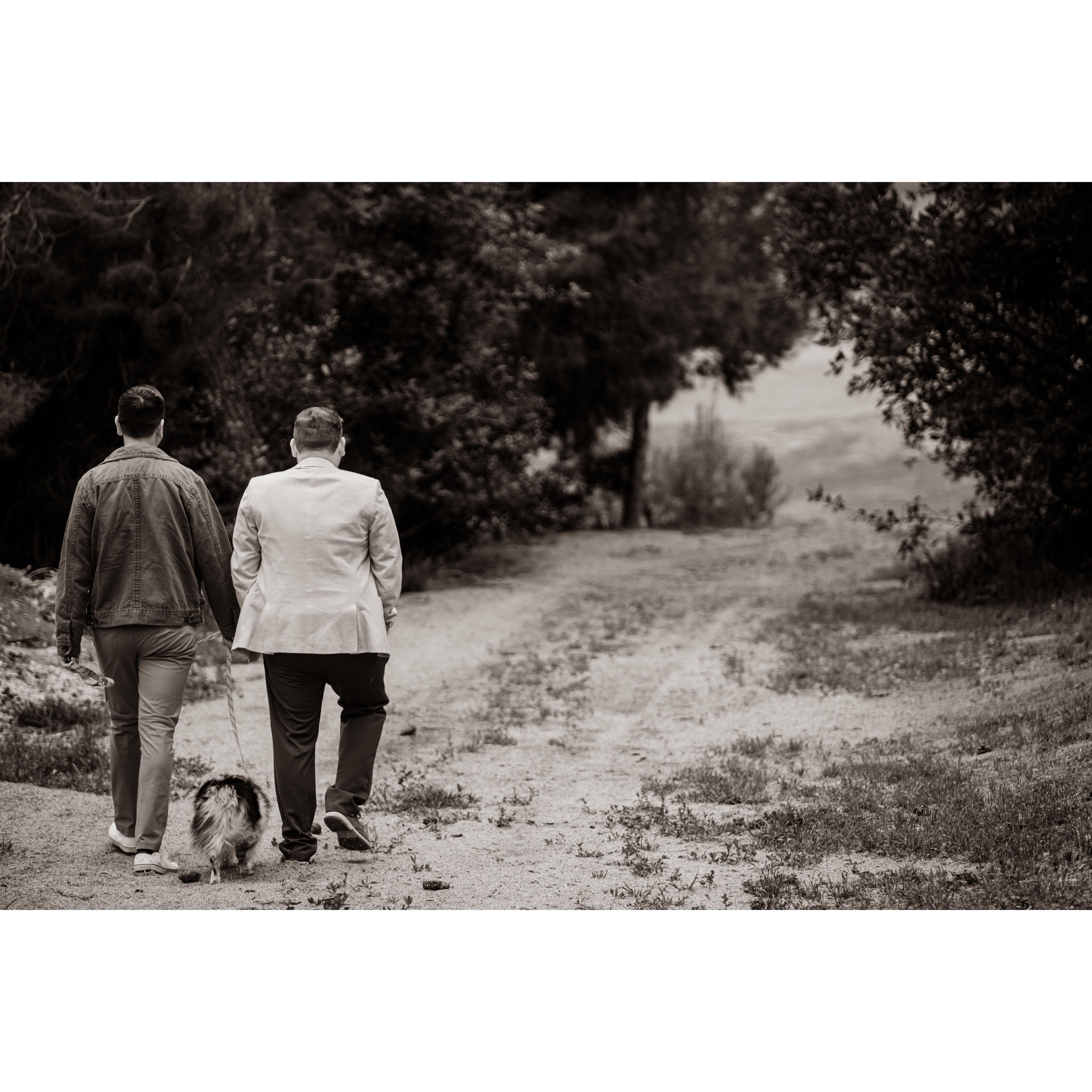 And we're walking