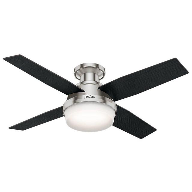 Hunter Fan Company 59243 Hunter Dempsey Indoor Low Profile Ceiling Fan with LED Light and Remote Control, 44", Brushed Nickel