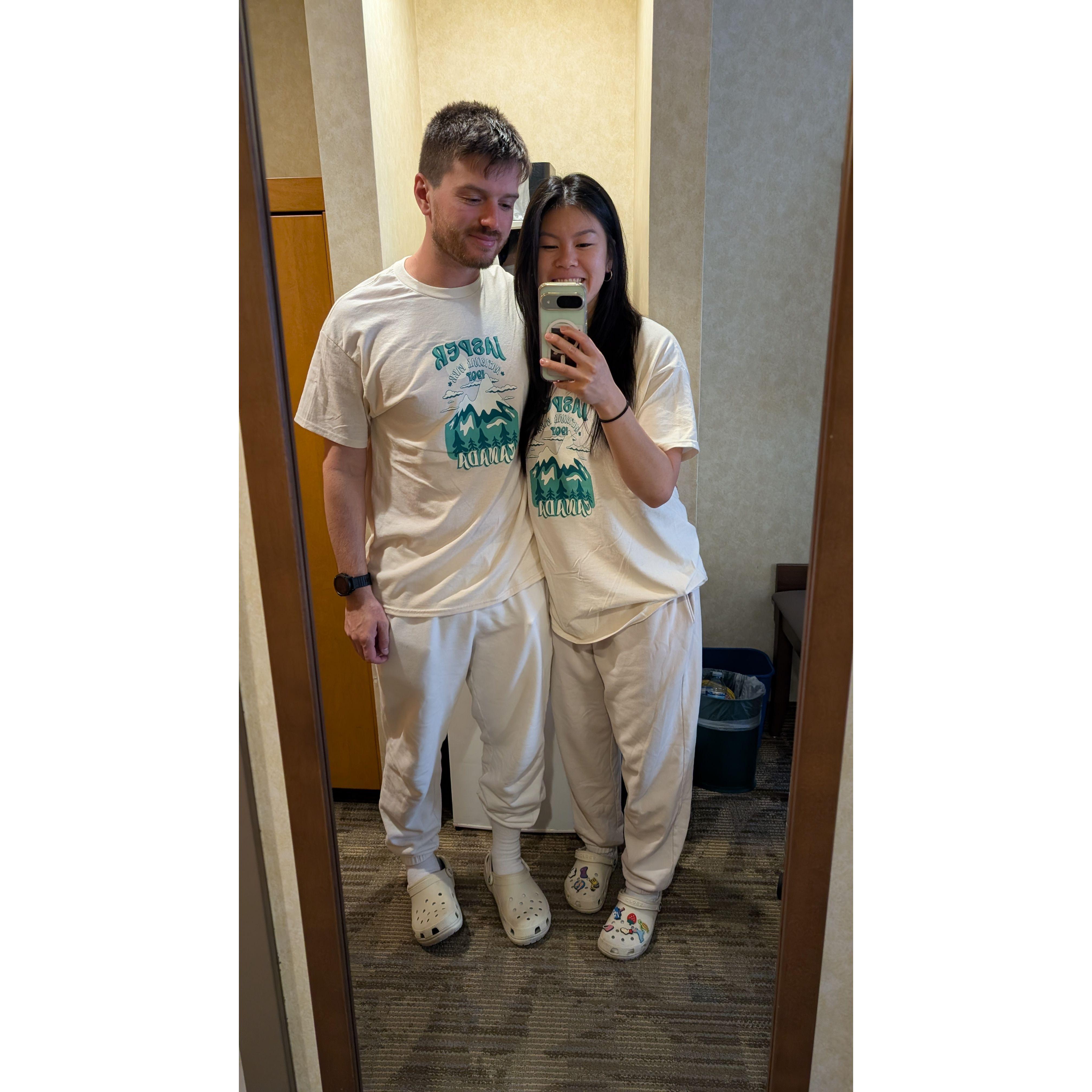 first mirror selfie as an engaged couple heheheeh