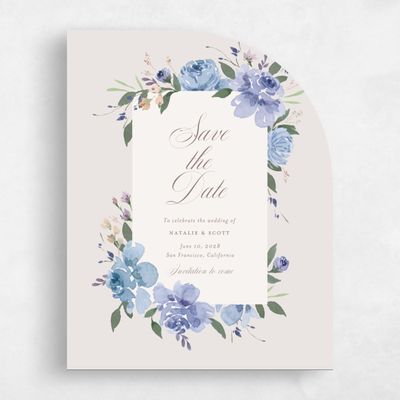 Blue Half arch Wedding Save the Date - Reagan Portrait