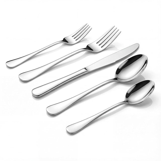 LIANYU Silverware Flatware Set for 8, 40 Piece Stainless Steel Flatware Utensils Set, Mirror Polished Cutlery Set Include Spoons Forks and Knives, Metal Tableware Set for Home Kitchen, Dishwasher Safe