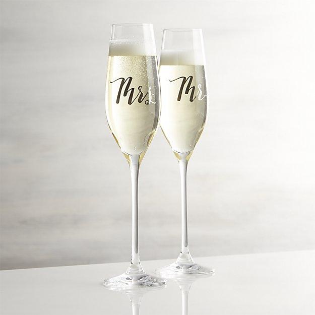 Mrs. Champagne Glasses