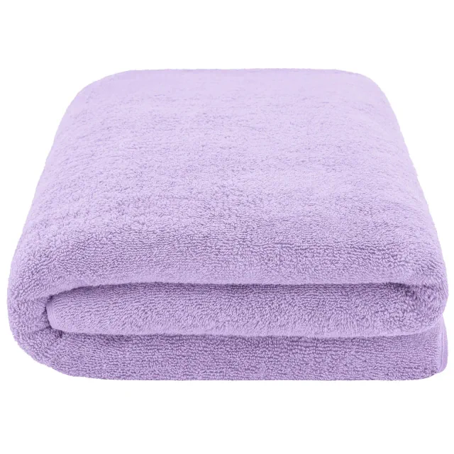 American Soft Linen 100% Cotton Oversized Bath Sheet, 40 in by 80 in Bath Towel Sheet, Lilac