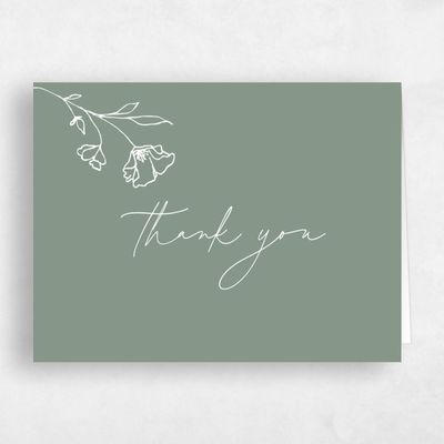 Green Floral Wedding Thank You - Varnell Landscape