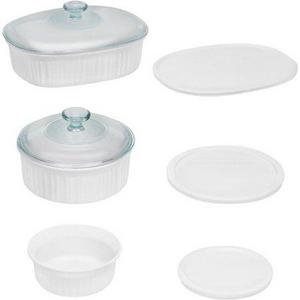 CorningWare French White 8-Piece Round and Oval Baking Casserole Set - Walmart.com