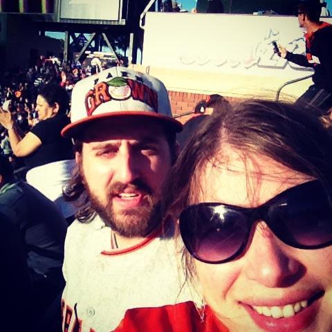 Izzys first Giants game but she was still baking.