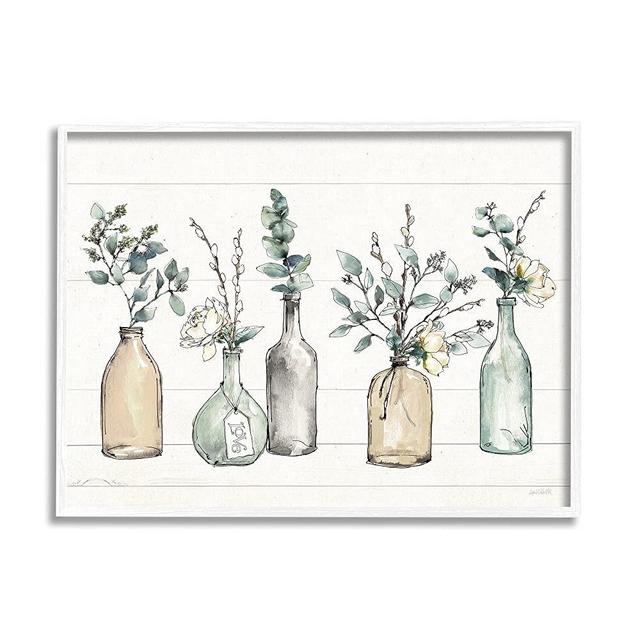 Stupell Industries Bottles and Plants Farm Wood Textured, Design by Anne Tavoletti Wall Art, 16 x 20, Multi-Color