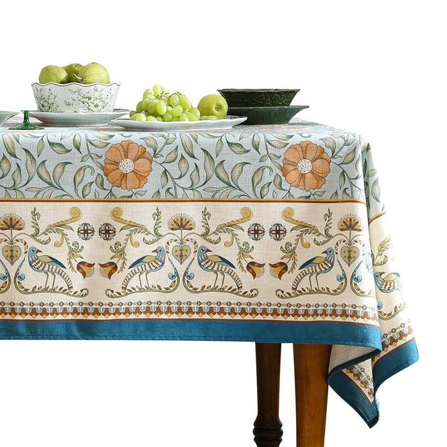 patdrea French Linen Tablecloth Soft Breathable Tabletop Cover Kitchen Dining Tablecloth for Rectangular Tables for Parties Christmas,55"*55
