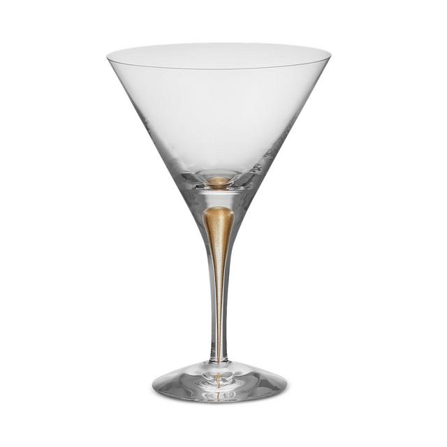 Orrefors Intermezzo Gold Martini Glass, Set of 2