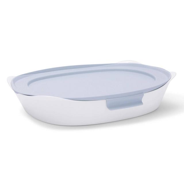 Rubbermaid DuraLite Glass Bakeware, 2.5qt Baking Dish, Cake Pan, or Casserole Dish with Lid