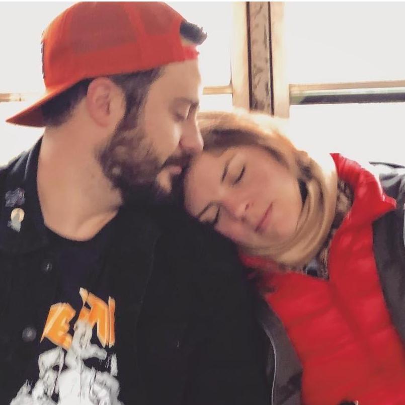 Sweet moment captured riding a shuttle to breweries/distilleries.
