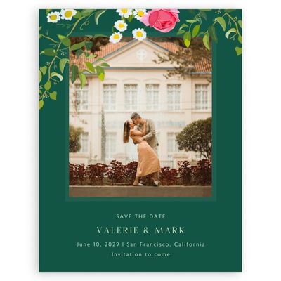 Emerald, Green Wedding Digital Save the Date - Dicha Photo