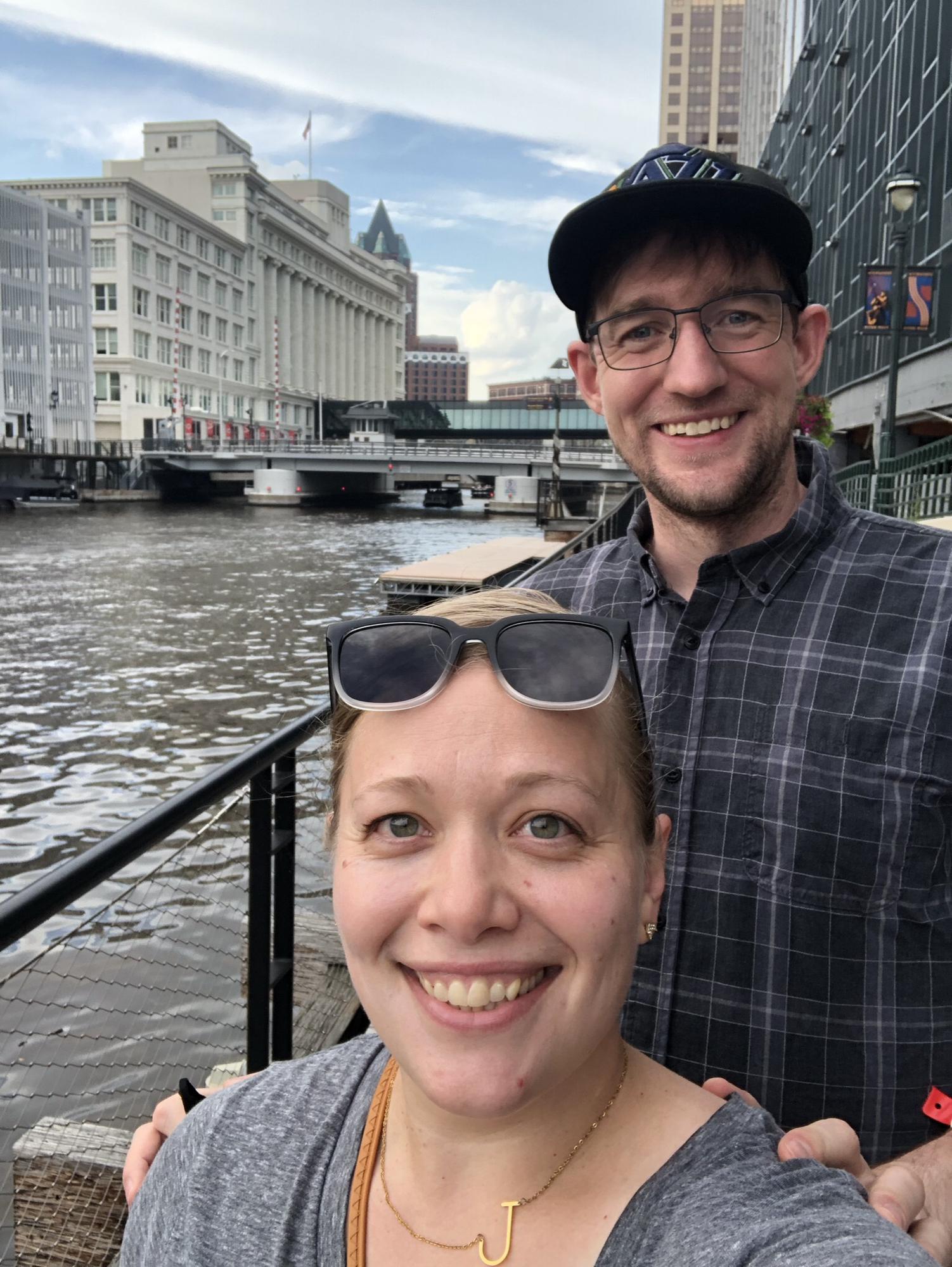 Look, a river - let’s take a picture together. 
Milwaukee 2022