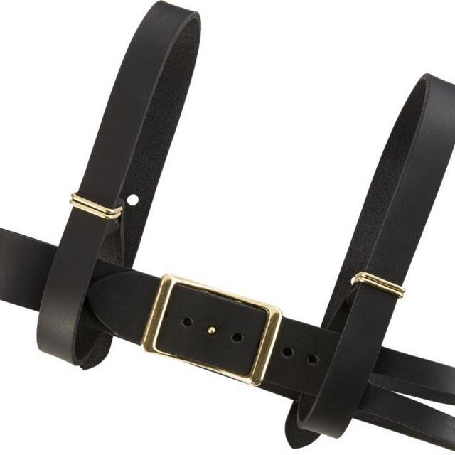 leather bicycle wine carrier