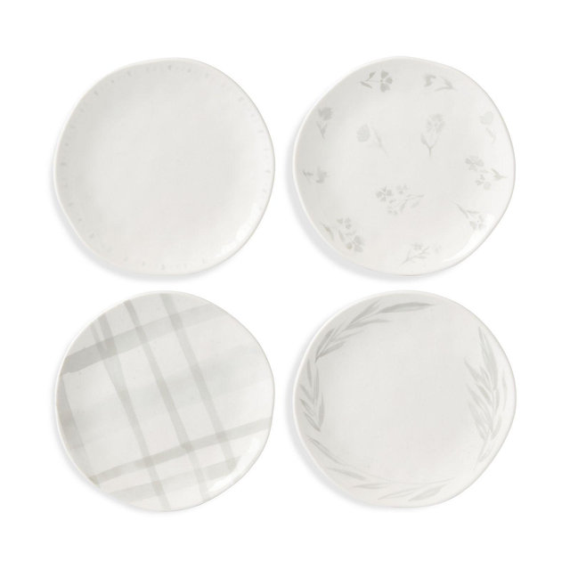Lenox Oyster Bay Tidbit Plates in Assorted Patterns, Set of 4