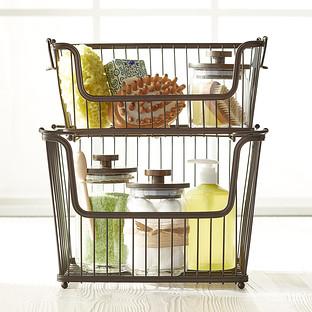 Small Bronze York Open Stackable Basket
