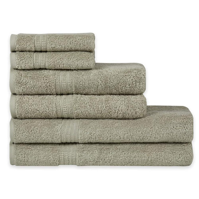 HOMELOVER 6 Piece Towel Set - 100% Organic Cotton, 2 Bath Towels, 2 Hand Towels, 2 Washcloths - 500 GSM, Hotel & Spa Quality, Soft, Quick Dry, Highly Absorbent Bathroom Essentials (Space Gray)