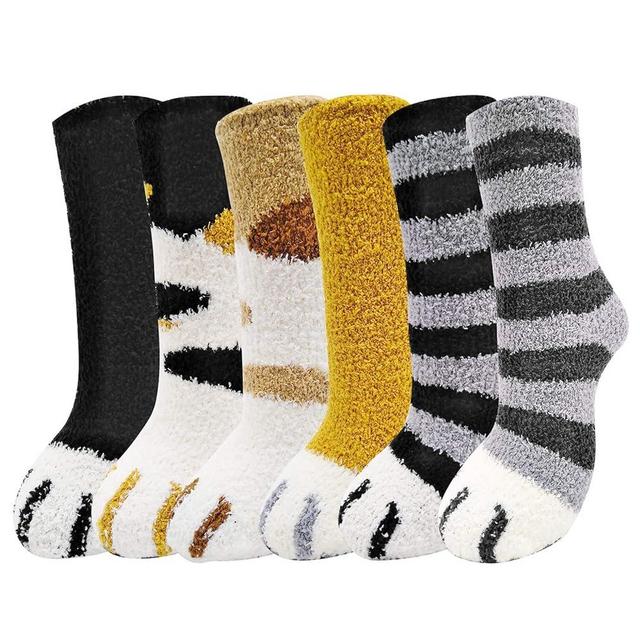 Jeasona Women’s Fuzzy Cat Fluffy Slipper Socks Cute Funny Gifts for Women Mom