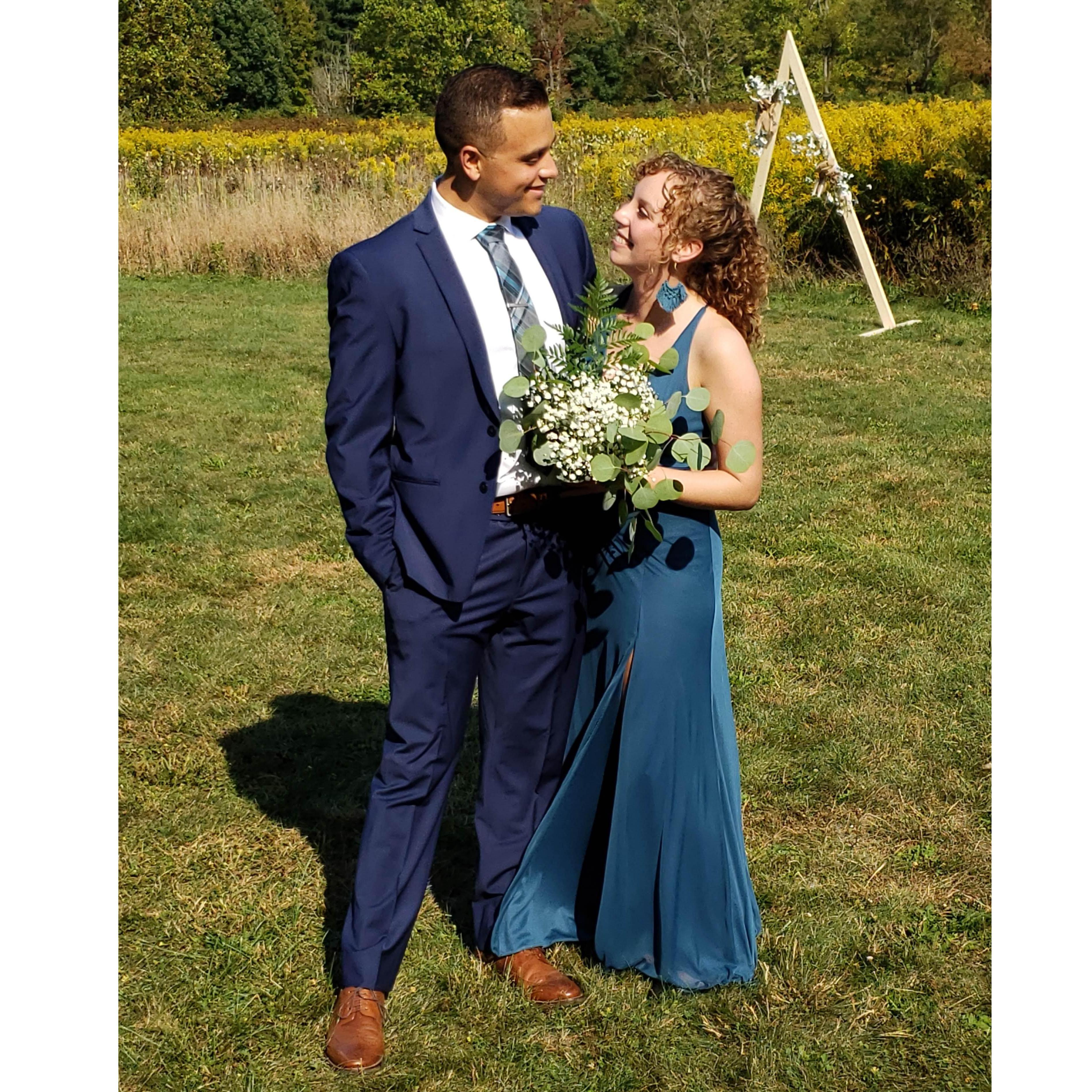 Abby & Chris's wedding- Andrew built the A-frame in the background!