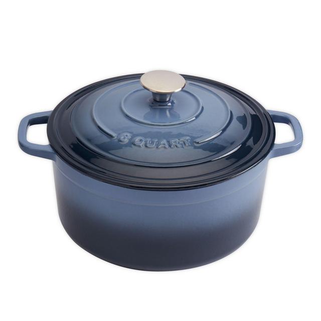 Artisanal Kitchen Supply® 6 qt. Enameled Cast Iron Dutch Oven in Denim