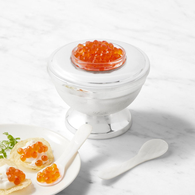 Heirloom Silver Caviar Bowl, Small, With Spoon