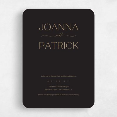 Brown Rounded Wedding Invitation - Colbie Type