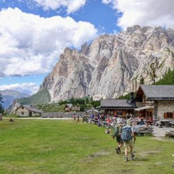 Lunch at a Rifugio Scotoni in the Dolomites