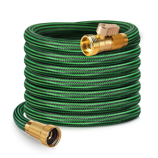 Garden Hose 25 ft NON-EXPANDABLE Water Hose, Flexible & Lightweight Kink Resistant Hybrid Hose, Leak-Proof Heavy Duty, Super Durable Fabric with 3/4" Solid Brass Connectors