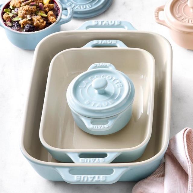 Staub Stoneware Rectangular Baking Dishes, Set of 2, Blue