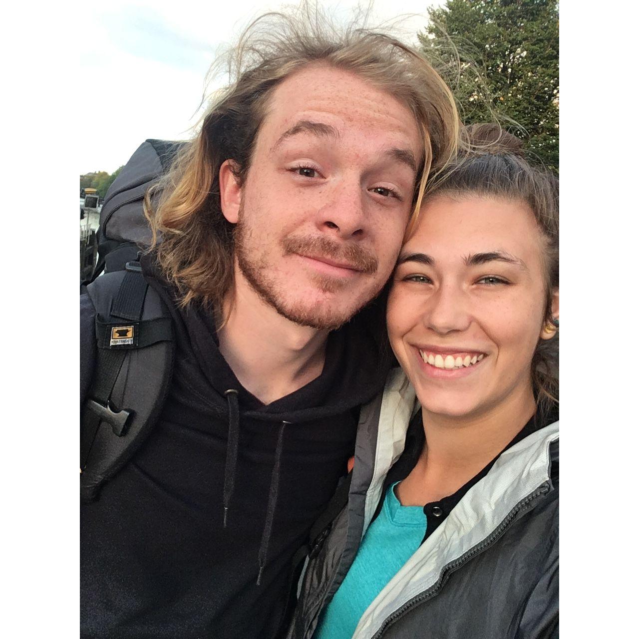 Halle and Ian in Amsterdam, back when Ian was rocking the long hair.