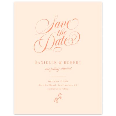 Buttercream, Orange Wedding Digital Save the Date - Jerome Portrait