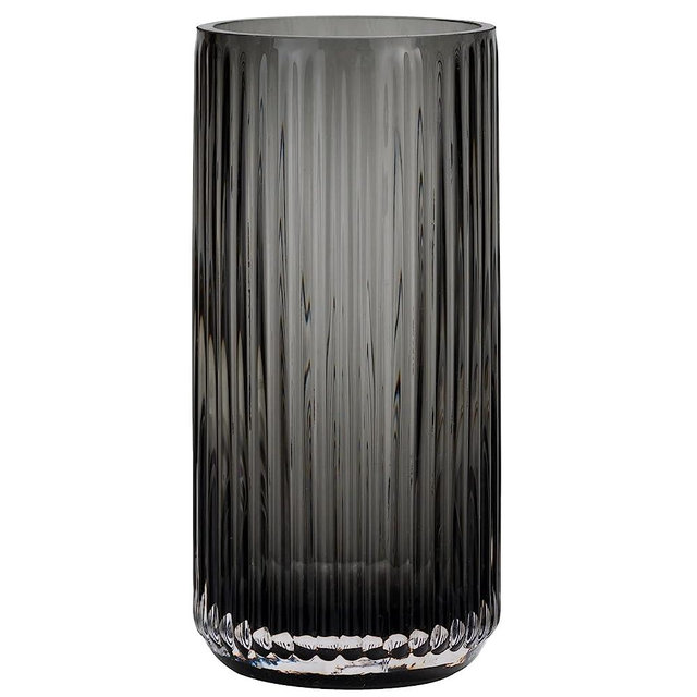 TIMEFOTO Flower Vase 7.5 inch Grey Thickened Hand Blow Glass Vase Round Vintage Striped Bottles for Bookshelf,Dinner Table,Indoor Office Desktop,Meeting Room,Bathroom,Countertop,Home