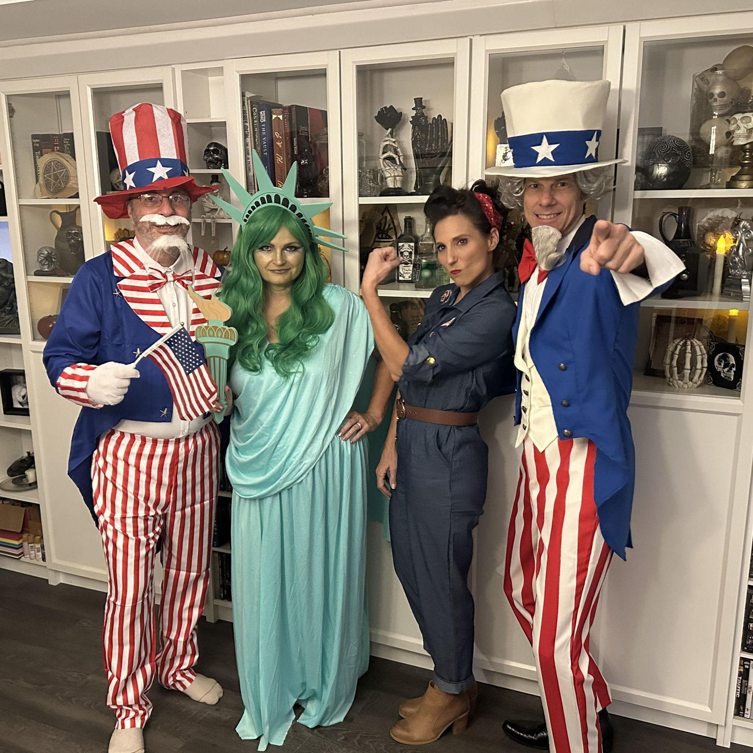 One Uncle Sam wasn't enough and two was almost too much to handle. Nope...wasn't planned, True patriots right here. Halloween 2024 with the Polis.