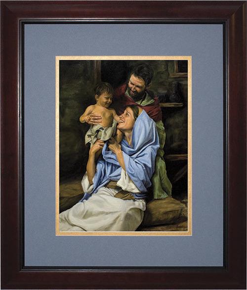Holy Family II by Jason Jenicke Matted - Cherry Framed Art