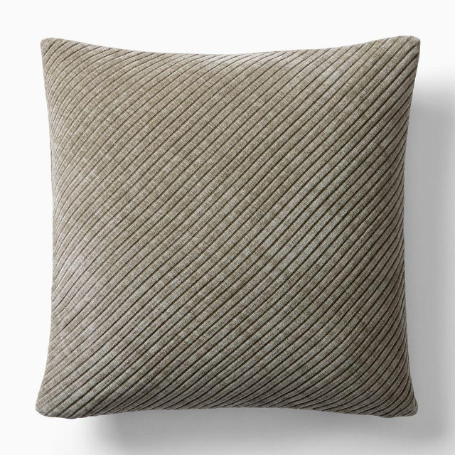 Corded Bias Velvet Pillow Cover, 20"x20", Elm