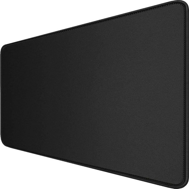 Large Extended Gaming Mouse Pad with Stitched Edges, (31.5X15.7In) Durable Non-Slip Natural Rubber Base, Waterproof Computer Keyboard Pad Mat for Esports Pros/Gamer/Desktop/Office/Home-Black