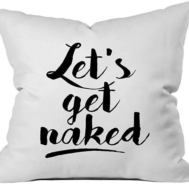 Oh, Susannah Let's get Naked 18x18 Inch Throw Pillow Cover Wedding