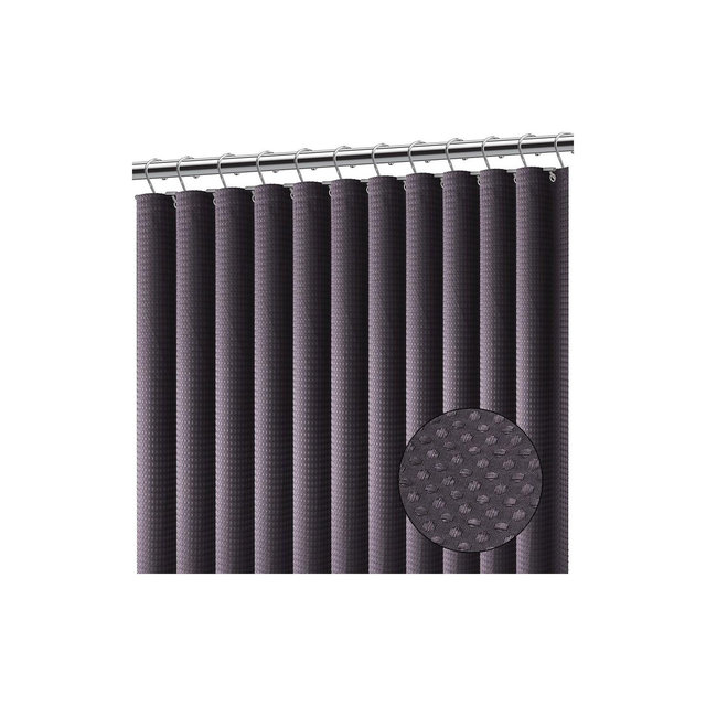 Hearth & Harbor Purple Waffle Shower Curtain for Bathroom - 72x72 Heavy Duty Bathroom Curtain