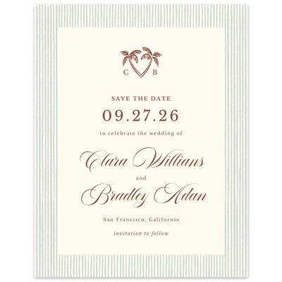 Beige Wedding Digital Save the Date - Seychelles Portrait