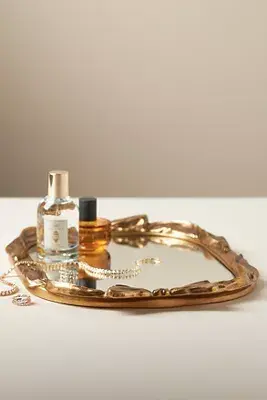 Beau Bow Gold Mirrored Tray